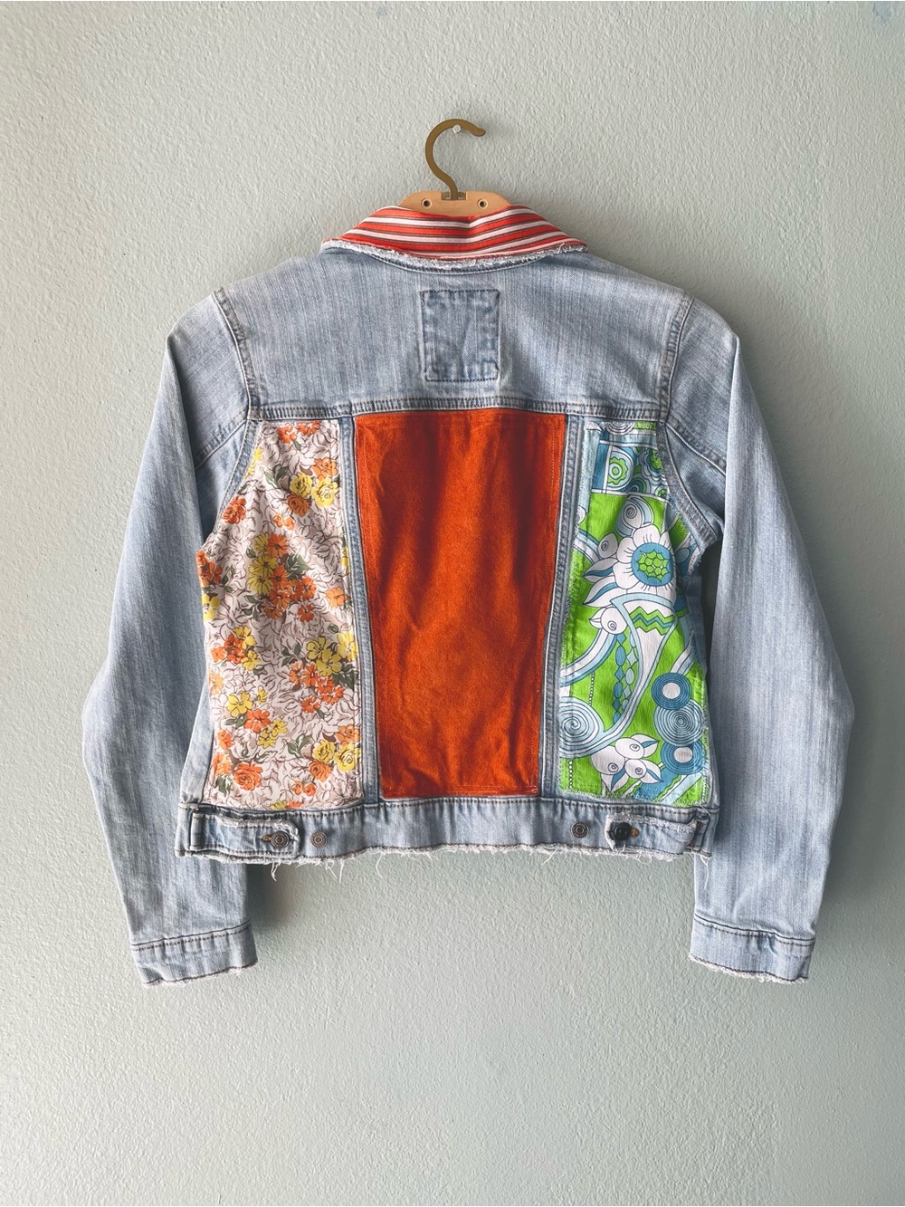 Reworked | Retro 70s Vibe Button Down Patchwork Demin Jacket